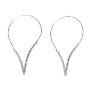 STERLING SILVER V-Shaped HOOP EARRINGS - e10017